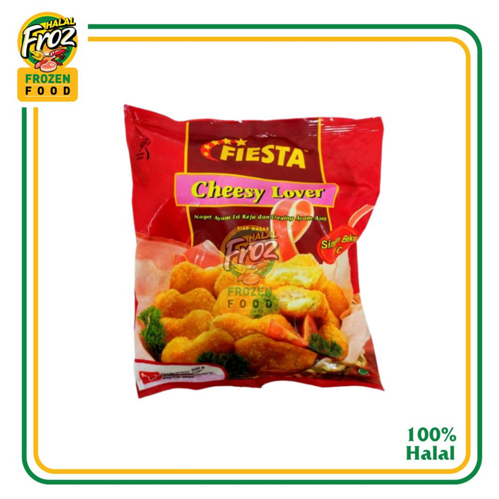

Naget Ayam Chicken Nugget isi Keju Fiesta Cheesy Lover 500 gram premium qualityGosend Ready, Paling murah, Terlaris