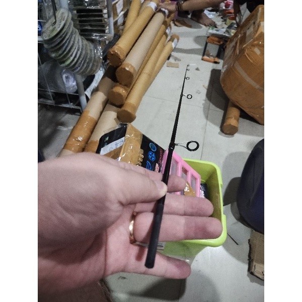 Ujung joran custom 165cm cowo carbon solid ring fuji