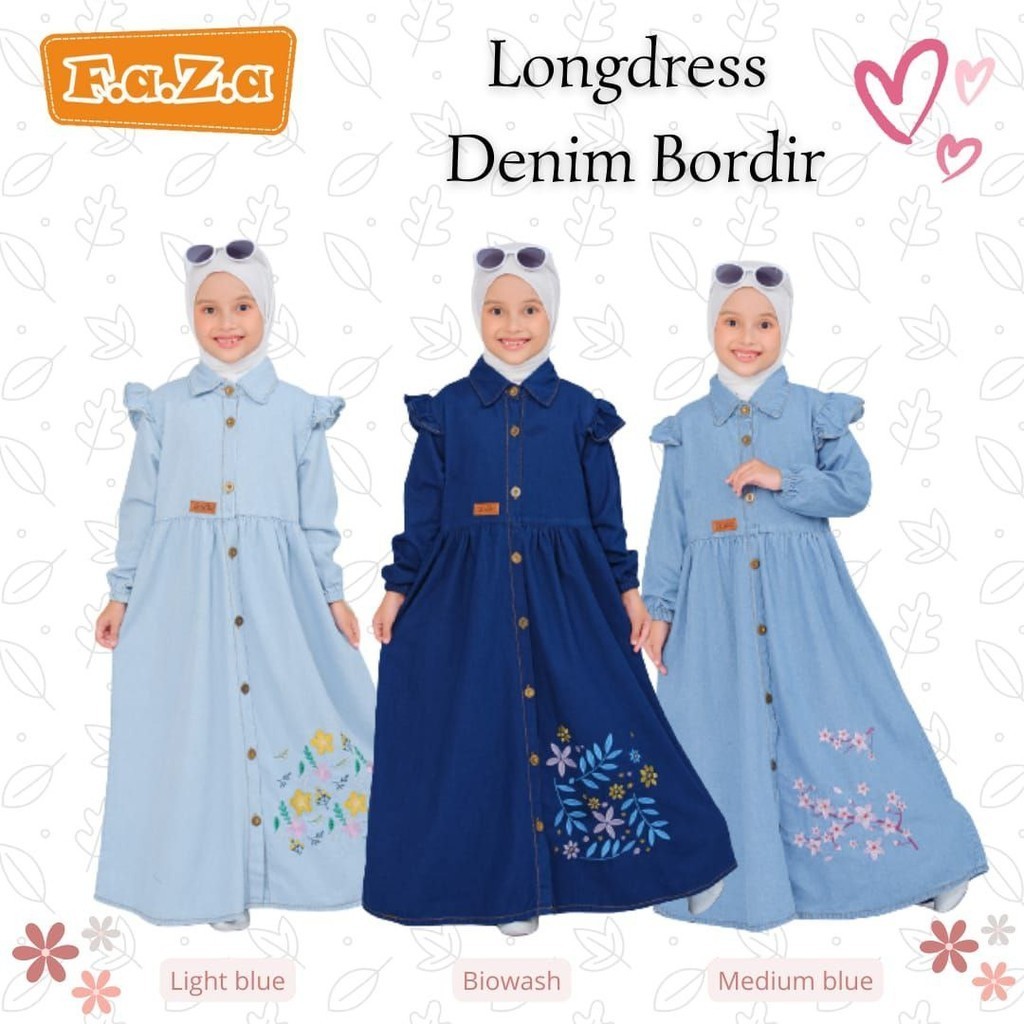 Gamis Denim Bordir By Faza