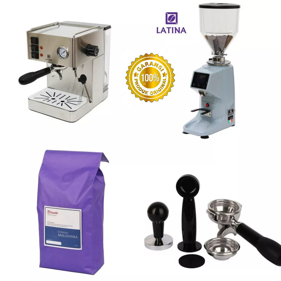 Paket Bisnis Cafe Mesin Espresso Latina Primo MS + Grinder Coffee DX60-E VEGA + Bonus Kopi 5kg