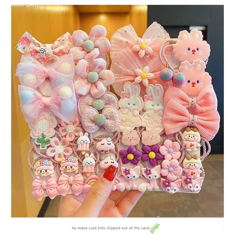 MM- 20PC IKAT RAMBUT ANAK KOREA SET / KUNCIR IKAT RAMBUT CEPOL / ACCESORIS RAMBUT ANAK PEREMPUAN