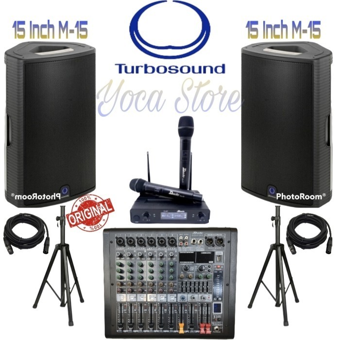 Sound Karaoke TURBOSOUND 15 Inch M-15 Mixer 6 Channel 2 Mic Wireless - MIXER 6 CHANNEL