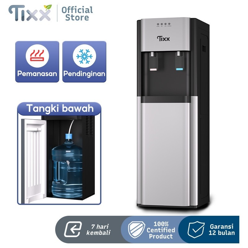 TIXX Water Dispenser Dingin dan Panas Galon Bawah Low Watt Dispenser Air Dingin Panas Model Bawah
