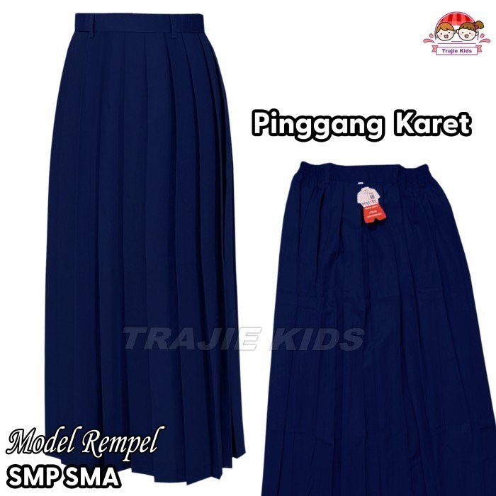 

⭐KUALITAS TERBAIK⭐ Rok Sekolah SMP SMA Panjang Rempel Plisket Abu Biru Coklat Hitam Putih Biru, M Murah