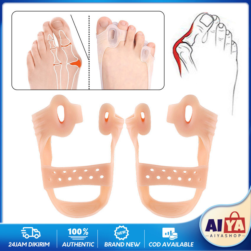 2Pcs Pelurus Jari Kaki Jempol Bahan Silikon - Bunion Corrector - Pelindung Jari Kaki - Korektor Jari