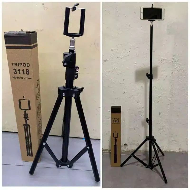 TRIPOD 3118 FREE U HOLDER TRIPOD 1,3 METER RINGLIGHT TRIPOD 3118 HP / CAMERA/ ACTION CAM 1.3M