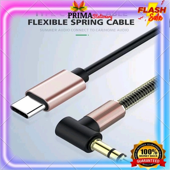 KABEL AUDIO AUX TO TYPE C DARI HP KE SPEAKER/MOBIL/HEADPHONE