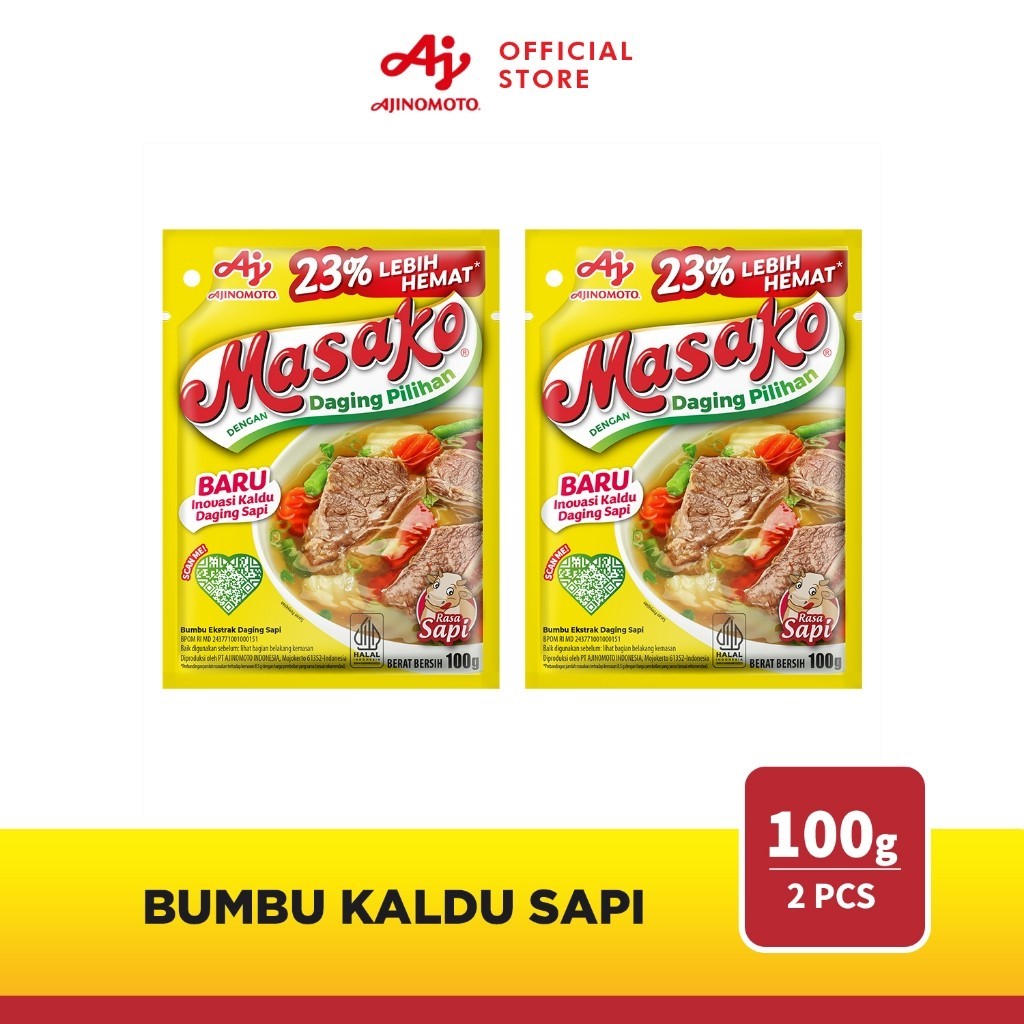 

Masako® Bumbu Kaldu Sapi Penyedap Rasa 100g (2 pcs)