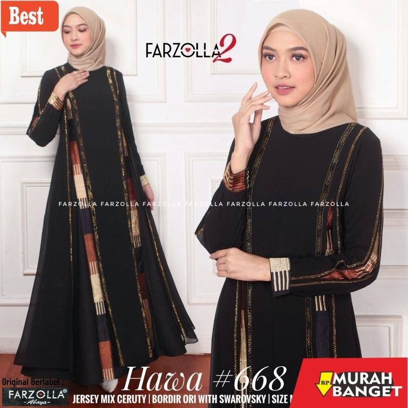 Abaya Turki Kekinian Gamis Abaya Turki Turkey Hitam Terbaru 668 by Farzolla Premium Mewah Bordir Sha