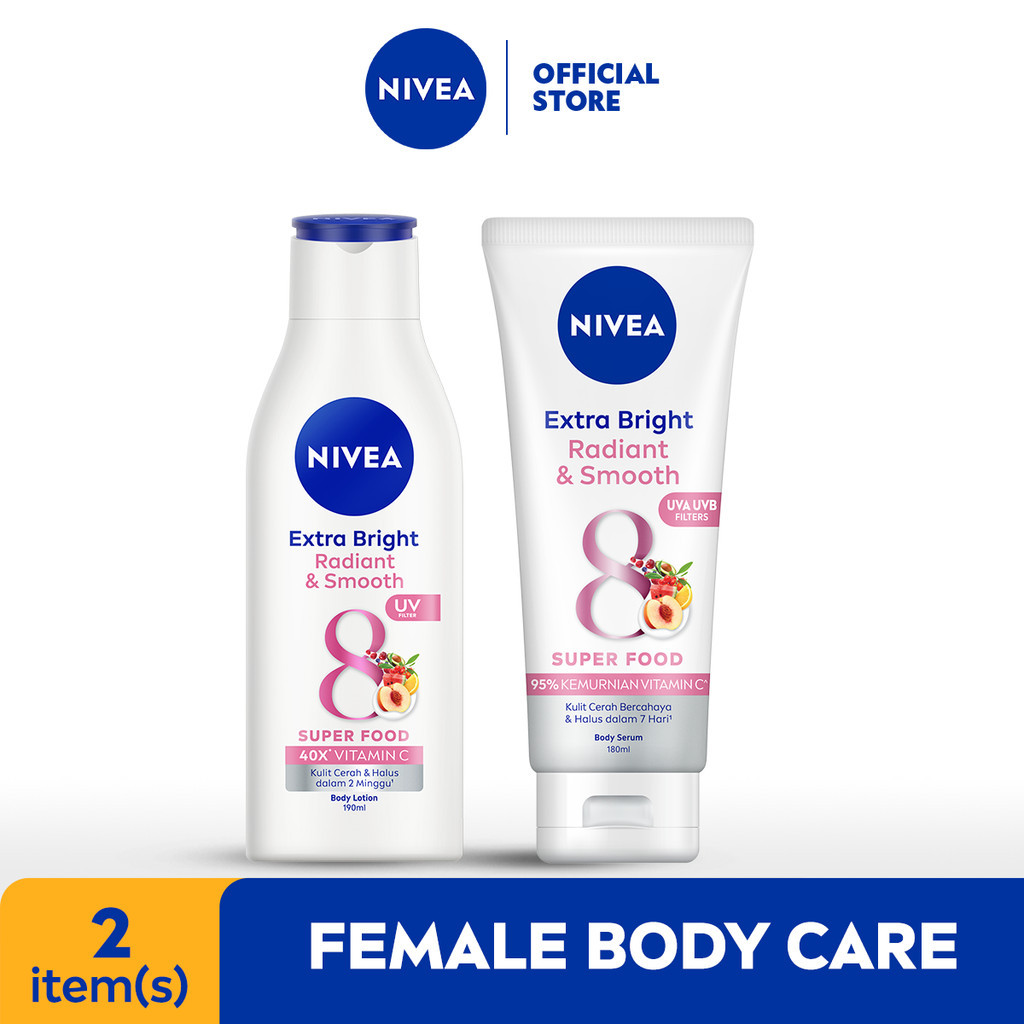 NIVEA Body Lotion + Body Serum Extra White Radiant & Smooth