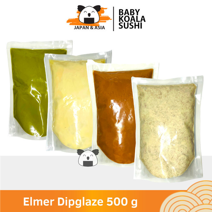 

[Terbaru]Aneka Rasa ELMER Dip Glaze Toping Donat 500 g | Saus Coklat All Variant - white, 500g