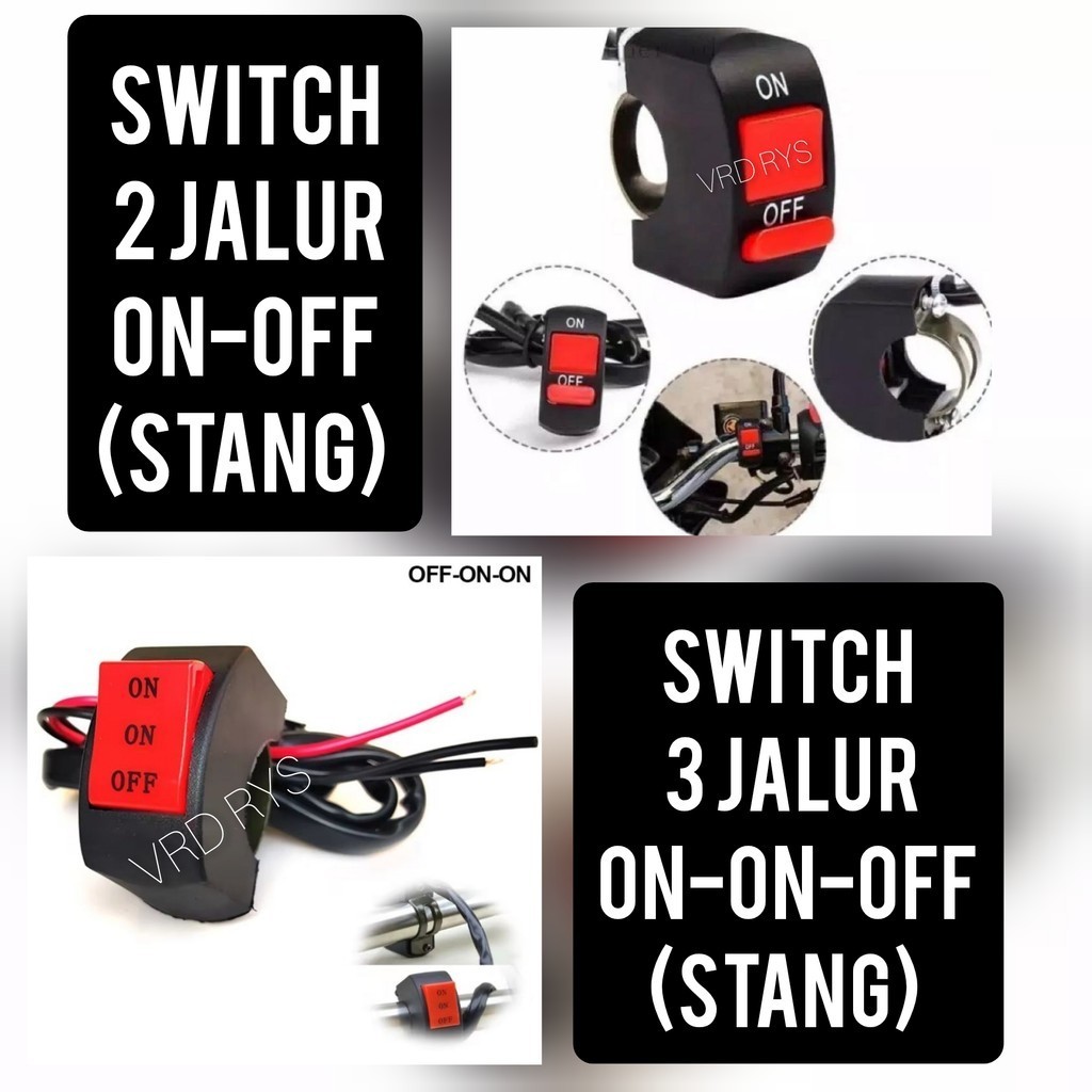 SAKLAR SWITCH STANG 3MODE 2MODE ON ON OFF 3 JALUR 2 JALUR 12V 24V ACDC