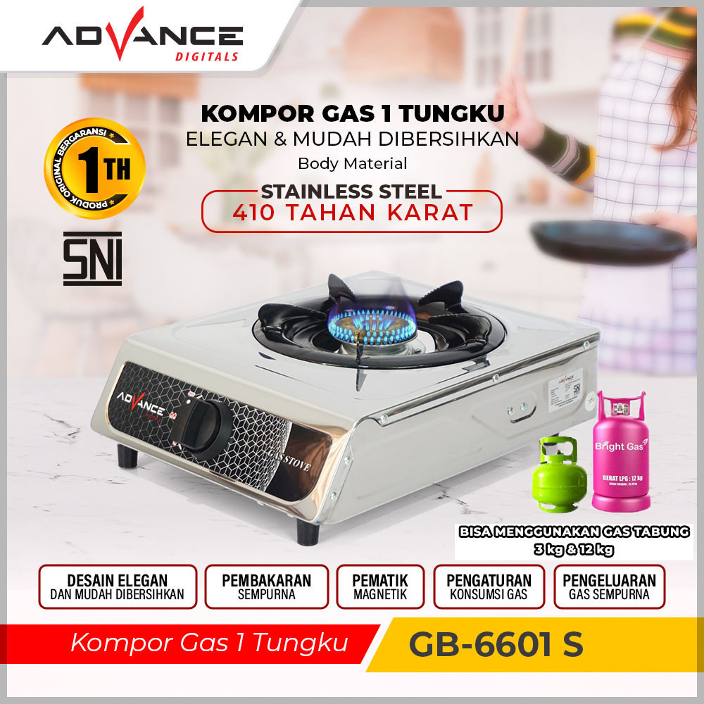 Advance Kompor Portable/Kompor 1 tungku/Kompor Gas 1 Tungku/Portable Stove 1 Tungku Gas Stainless St