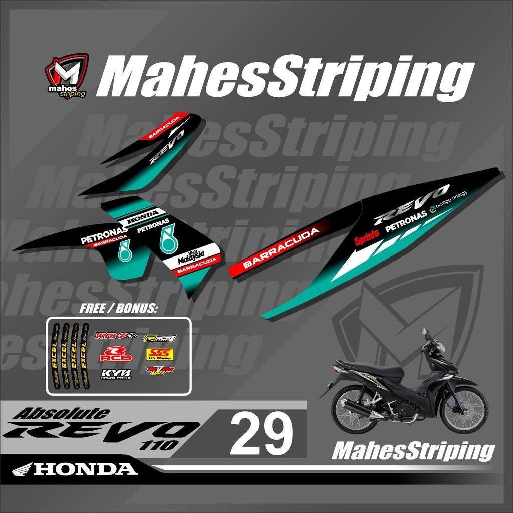 Striping Sticker Revo Absolute - Stiker Lis Variasi Revo 2010-2013 Desain Racing Roadrace