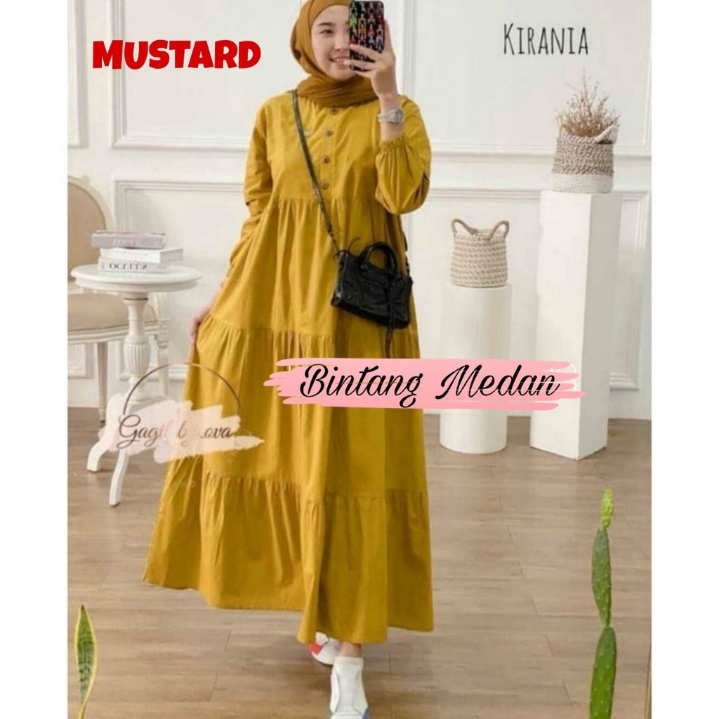 DRESS JUMBO KIRANIA - MAXI DRESS - BAHAN KATUN RAYON - GAMIS KATUN RAYON//BAJU WANITA MODEL BARU / M