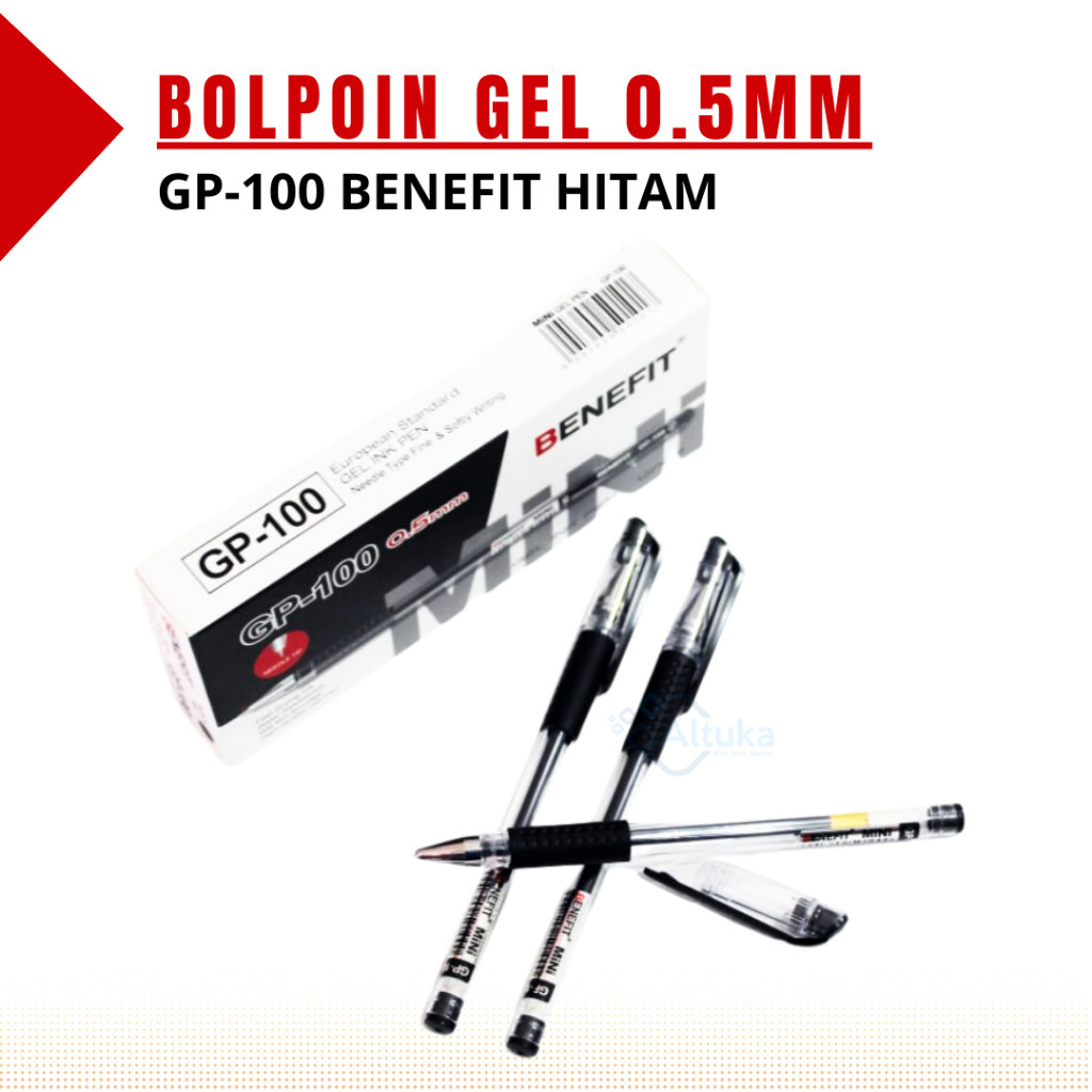 

(12 Pcs) Bulpen Benefit Gel GP-100 0.5mm Tinta Hitam