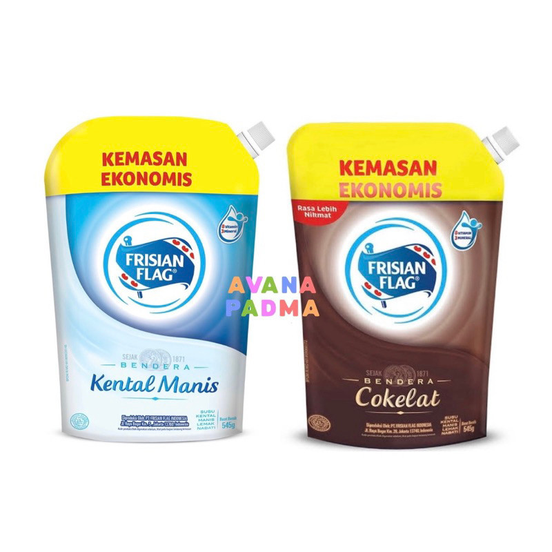 

Frisian Flag Susu Kental Manis Pouch (545g) (2 Varian Rasa)