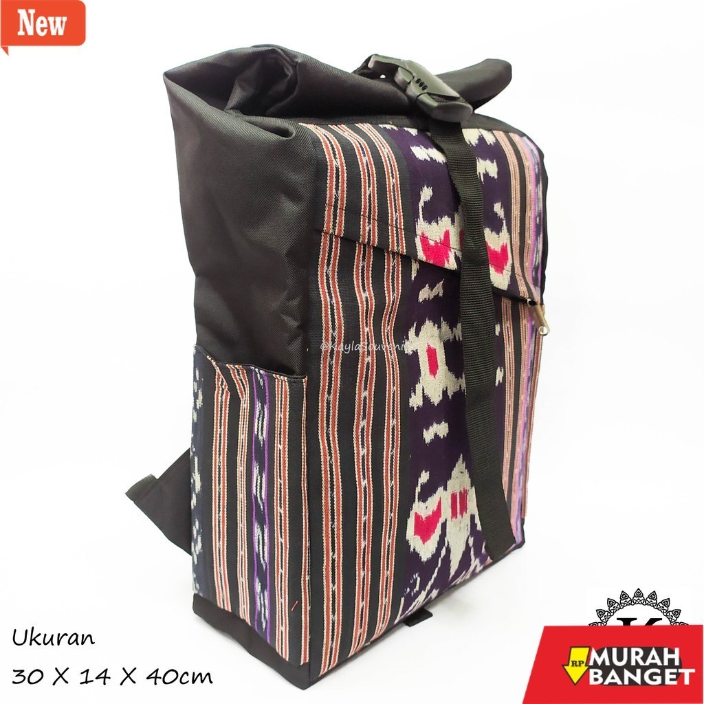 Tas Ransel Pria Kekinian Tas Ransel Tenun Rolltop - KaylaSouvenir