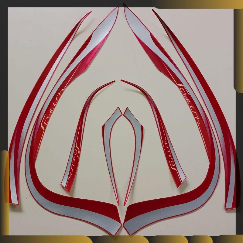stiker striping motor honda scoopy 2022 prestige stylish merah matte list body standar