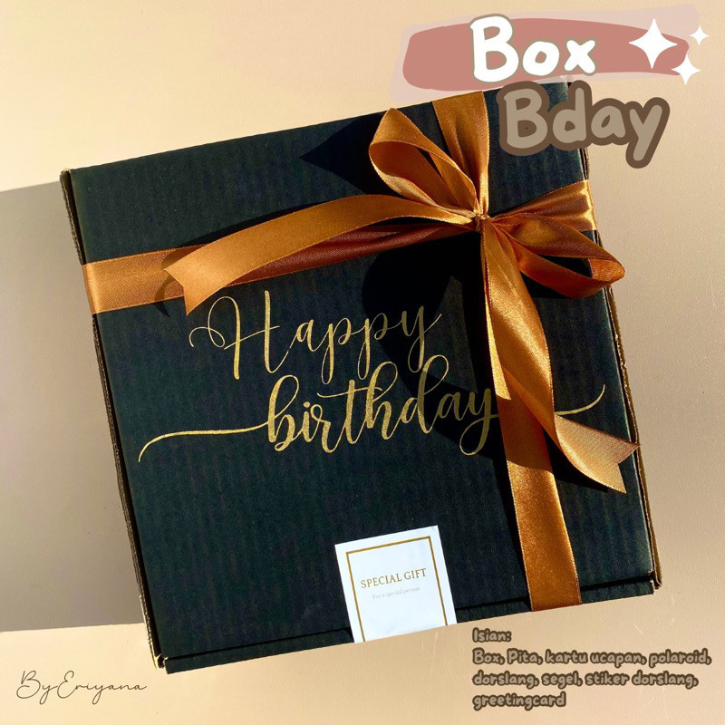 BOX HAMPERS BIRTHDAY KOTAK KADO ULANG TAHUN HAMPERS GIFT BOX PAKET KOTAK KADO BESAR HITAM PREMIUM KA