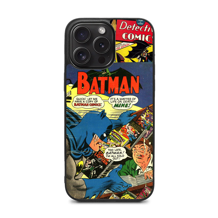 TPU HARDCASE Case Casing Iphone 15 14 13 12 11 X Xs Xr Plus Pro Max Mini Batman Comic Art J0621