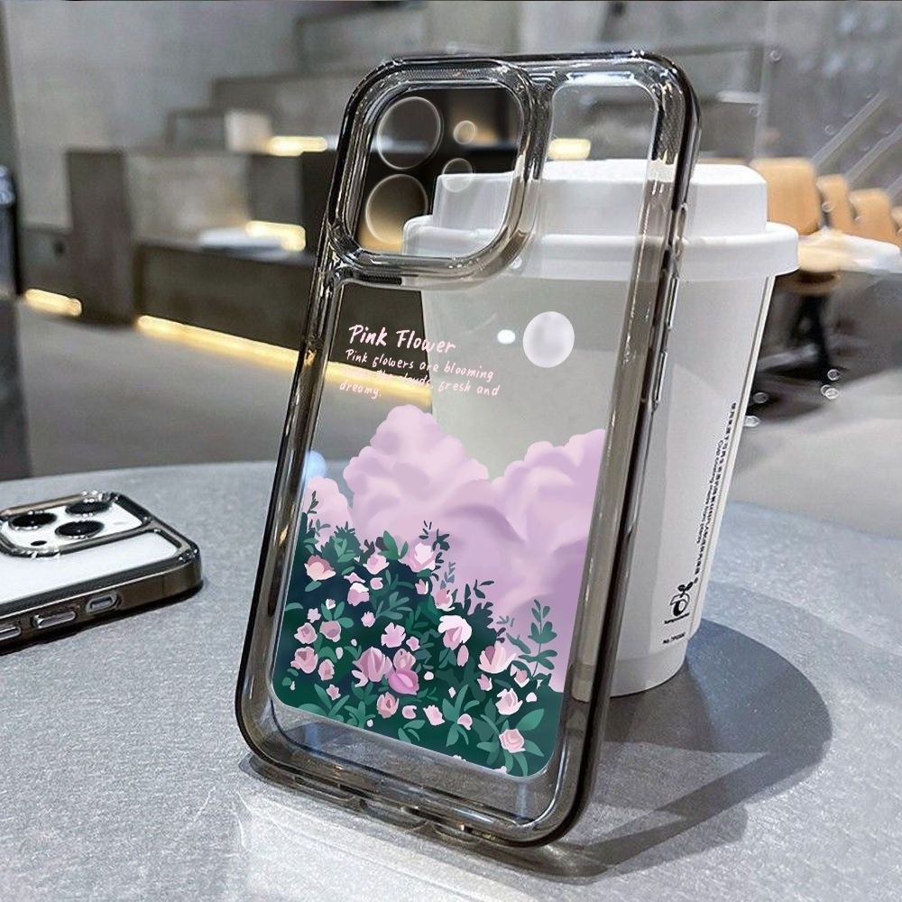 bunga seni asli shock Case Hp iPhone 16 16e 16 Plus Pro Max 17 Air Pro Max 11 Pro 11Pro Max IP 14 IP