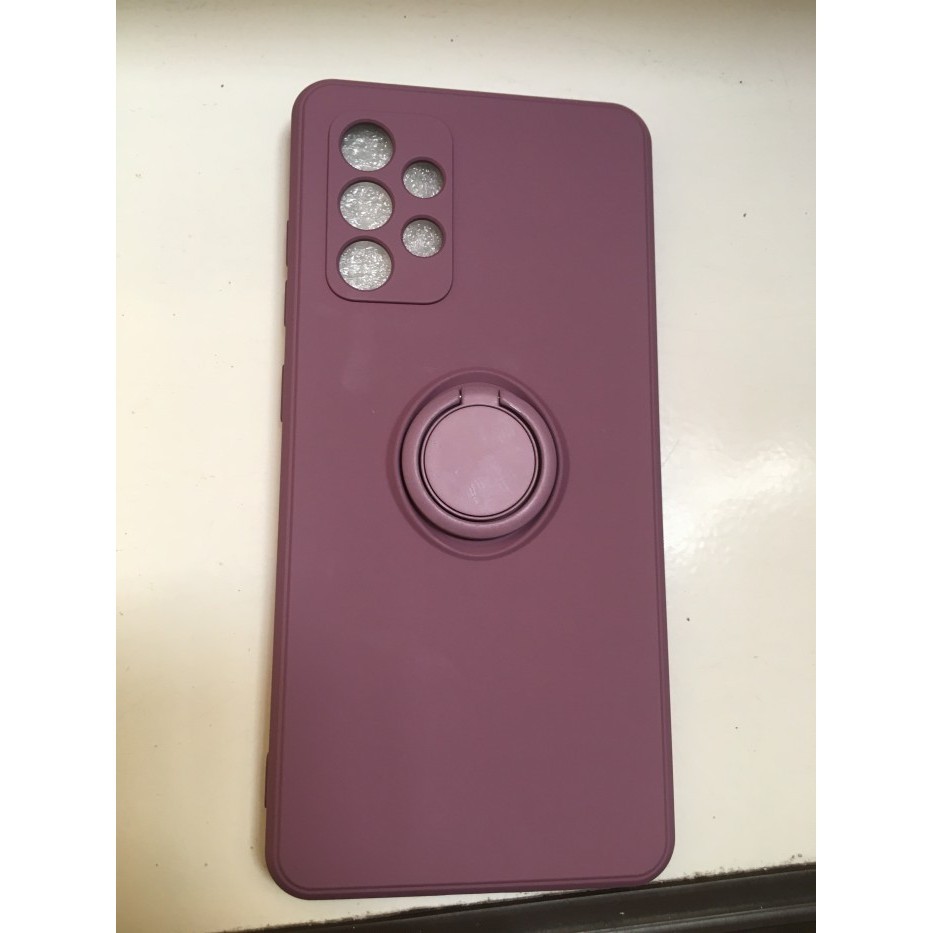 PROMO CASING Samsung A52 A52s Tali Lanyard Soft Case Ring Standing Mewah - NON TALI UNGU