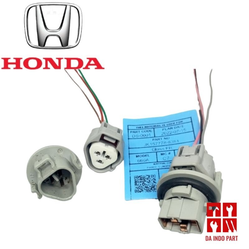 SOKET FITING LAMPU KABEL KAKI 3 AL MOBIL HONDA NEW ORIGINAL DA INDO PART