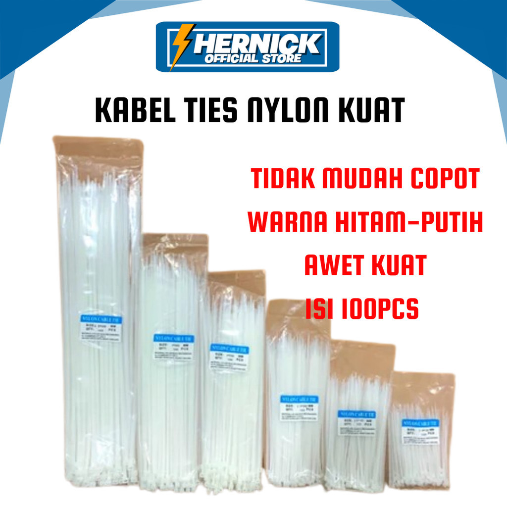 

Kabel Ties 2.5x100mm isi 100pcs Nylon Cable Tie 10cm Insulock Tis 10 cm 2.5 x 100 mm Insulok pcs / HERNICKSTORE