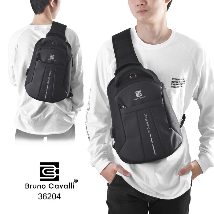 [TERMURAH] Bruno Cavalli Black Box Mark III - Tas Selempang Anti Maling - Hitam