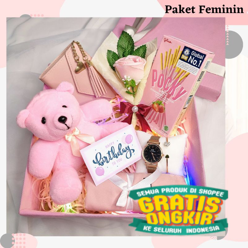 

KADO ULANG TAHUN CEWEK HADIAH PACAR KADO ANNIVERSARY/ hitam putih pink polos