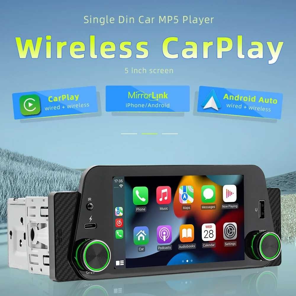 Head Unit Mobil 1 DIN MP5 Bluetooth Touch Screen 5 Inch