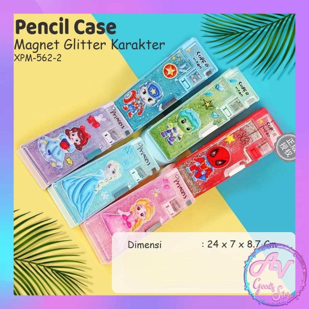 

Kotak Pensil Magnet Glitter Karakter XPM562-2 / Tempat Pensil Fancy Lucu