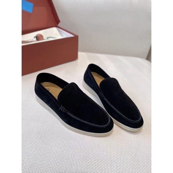 Loro Piana Summer Walk Loafers Sepatu Pria VVIP Quality Black