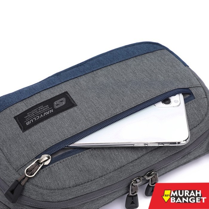 tas selempang pria kekinian TAS PINGGANG NAVY CLUB ORIGINAL TAS SELEMPANG SLING BAG PRIA WANITA - Bl