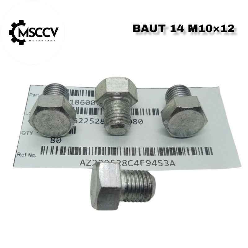 BAUT 14 PANJANG 1,2Cm M10×12 ORIGINAL BAUT BAJA