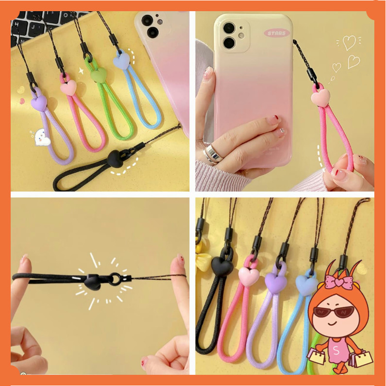 Reseller Welcome - 6512 Tali Gantungan HP Pendek / Lanyard HP Motif Love