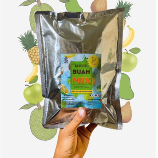 

KERIPIK BUAH MIX 250 GRAM MIX 6 RASA BUAH (APEL, SALAK, NANGKA, PISANG, MANGGA, NANAS)