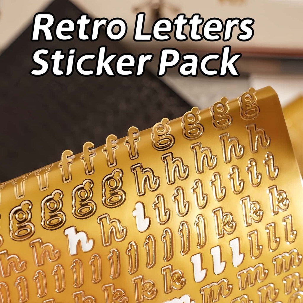 

Korean Retro Numbers & Alphabet Sticker Pack – Whimsical Colorful Letter for Scrapbooking, Journaling, & Photocards Deco