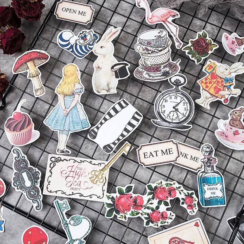 

Vintage Cute Wonderland Kawaii Sticker Pack Scrapbooking DIY Decoration Aesthetic Stationery Journaling Scrapbook Materials