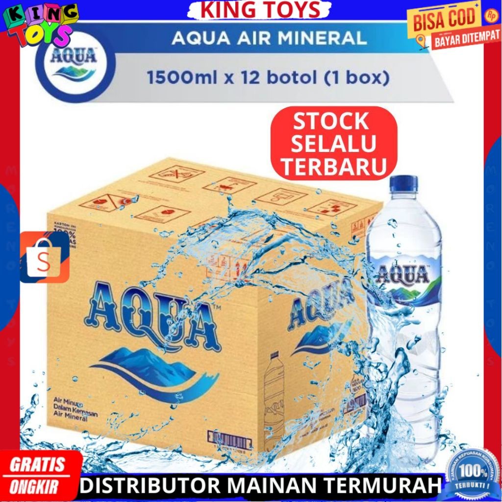 

Air Minerale AQUA Botol 1500ML 1,5Liter / Isi 12 Botol Per DUS PER KARTON TERMURAH