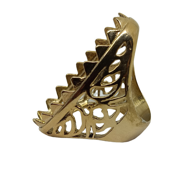 Emban Cangkang Ring Cincin Titanium Emas Jumbo 37x20- VeE Cincin Pria - 9