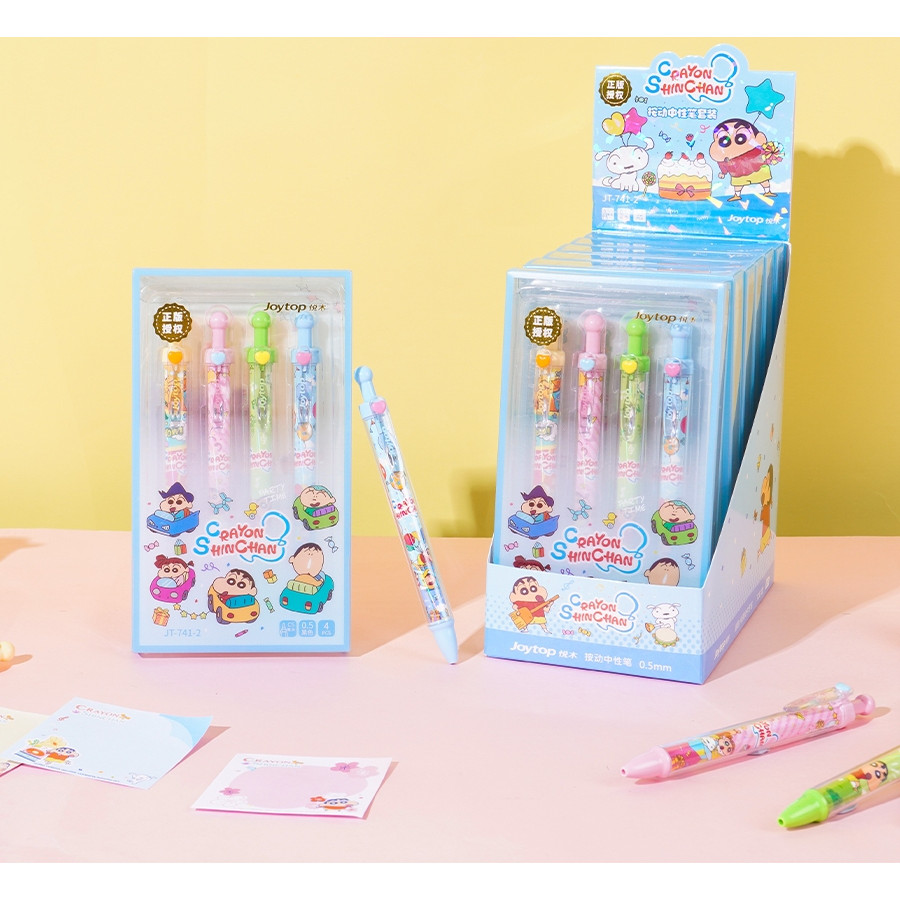 

4PCS Pen Gel Set Crayon Shinchan/ Pulpen Gel Mekanik 0.5mm