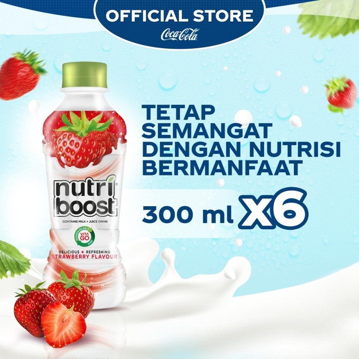

Nutriboost Rasa Strawberry Minuman Susu - Botol 300ml x 6pcs