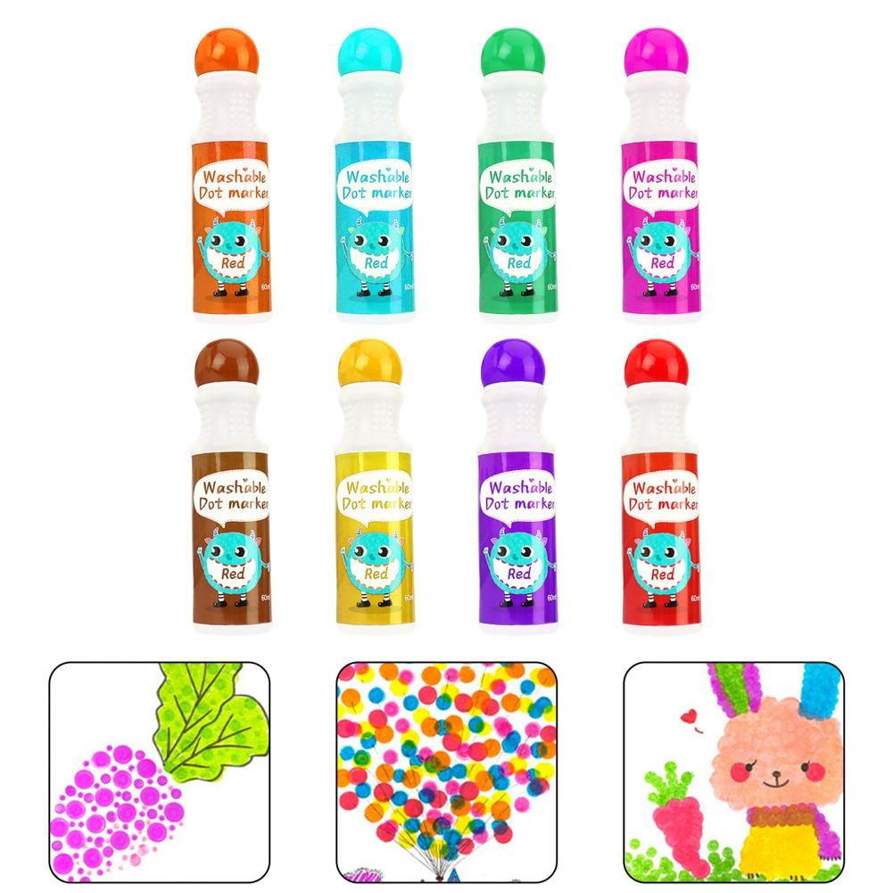 

Kids Stationery Dot Markers Eco-friendly Washable Paint Leak-Free Easy to Grip DIY Toddler Arts Crafts Dot Paints Set