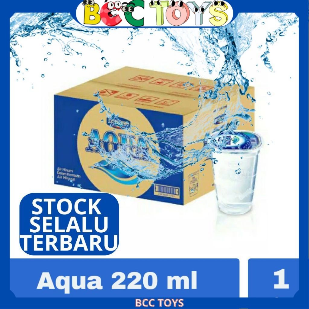 

Air Minerale AQUA Gelas Cup 220 ML / ISI 48 Cup Gelas Per DUS PER KARTON BCC