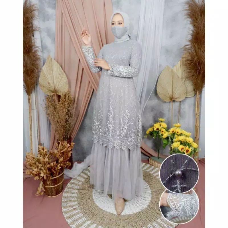 BISA COD  GAMIS TILLE TUTU MODERN/KEBAYA DRESS/GAMIS KEBAYA/KEBAYA MODERN/DRESS KEBAYA WISUDA/GAMIS 
