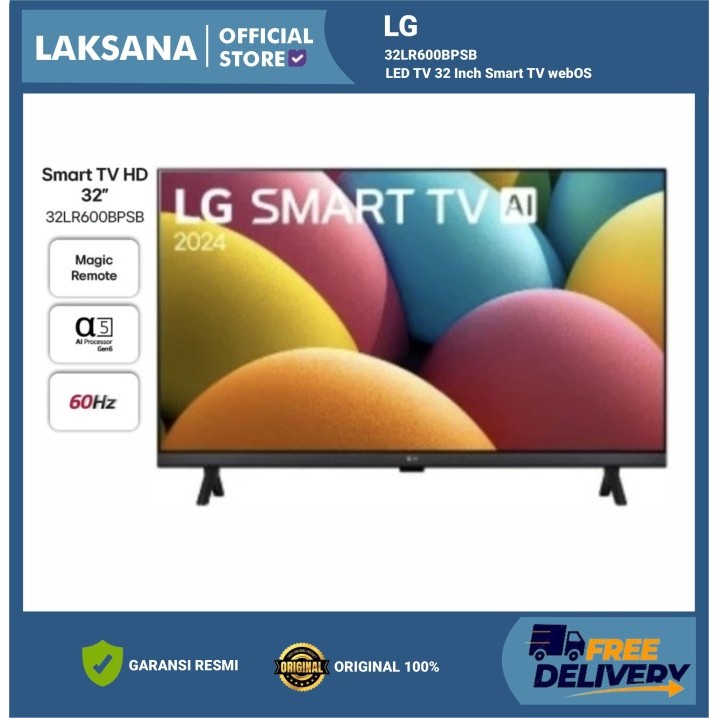 LG 32LR600BPSB LED TV 32 Inch Smart TV webOS 23 - Magic Remote 32LR600