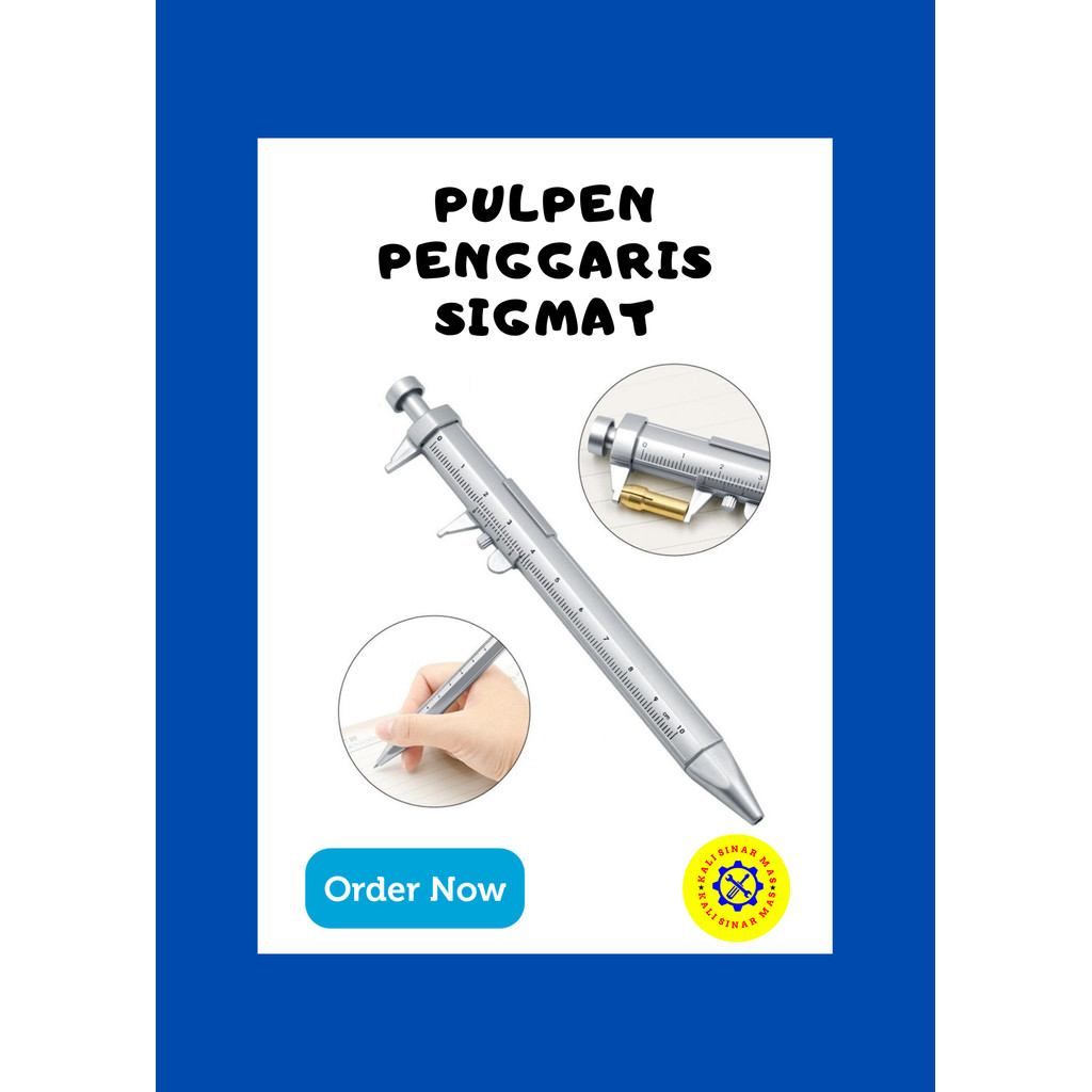 

Pulpen Penggaris Sigmat Multifungsi 15cm - Alat Ukur Plastik Skala 0-100mm