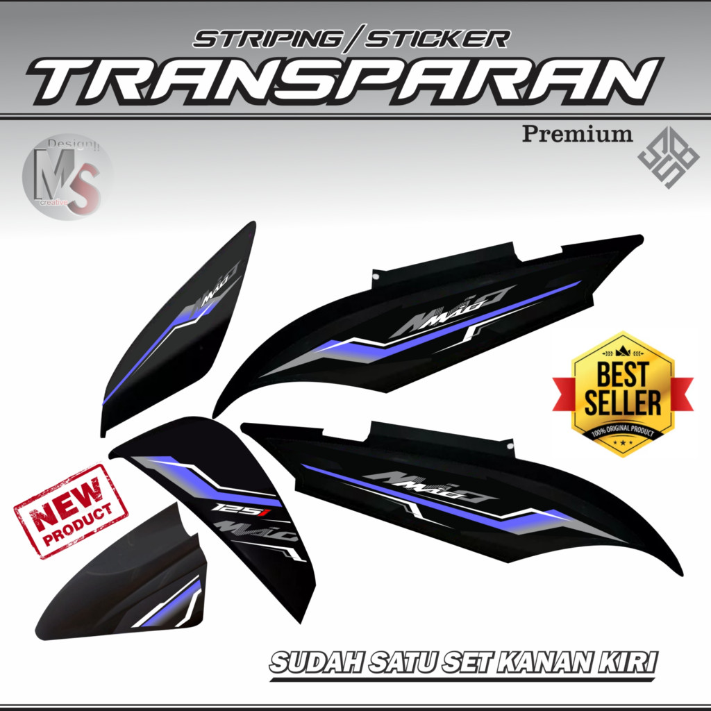 STIKER TRANSPARAN STRIPING MIO J/GT STRIPING TRANSPARAN YAMAHA MIO
